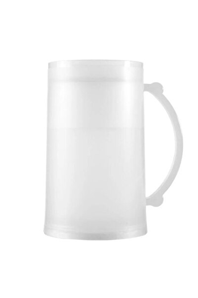Wonderland Beer Mug for Freezer with Double Walls to Keep Beverage Cold, White/Transparent, 460 ml