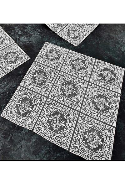 Çt Çeyizci Tekstil 6 Pieces Hall Display Cabinet Napkin Coffee Table Set, Tablecloth 6 Pieces Set