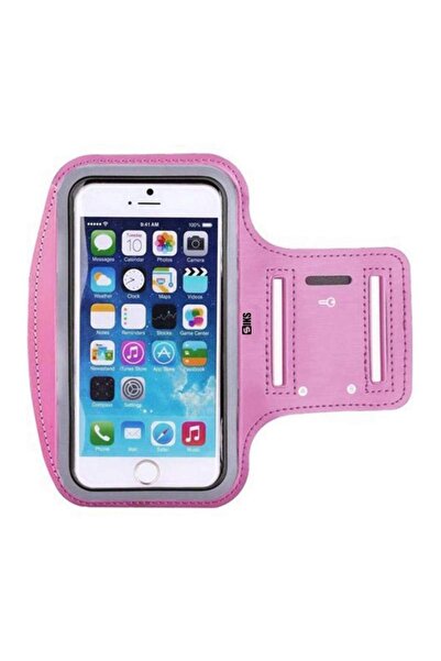 SIKS Husă de telefon cu bandă de susținere, pentru ciclism, alergare, fitness, yoga, buzunare pentru căști, universală, roz