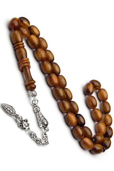 OTTOTESBİH Men's Gift 8X11Mm Katalin Prayer Beads, Bleeding Baga Prayer Beads Brown