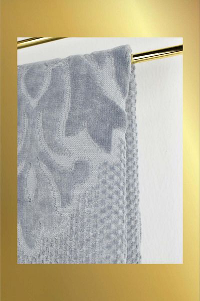 birizmoda Amber Jacquard Hand and Face Towel-Grey