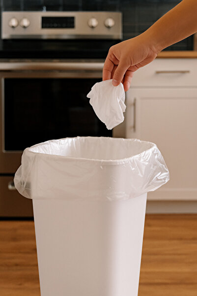 Özkan Ambalaj Temizlik 40x47 Cm 1 Rulo 40 Adet Mini Boy Beyaz Rulo Çöp Poşeti ( Tezgah Üstü Çöp Kovası Poşeti )