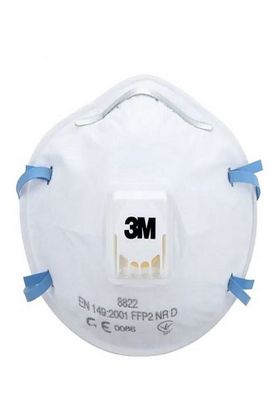 3M 2-Piece Adjustable Straps and Nose Clip Valved Respiratory Mask