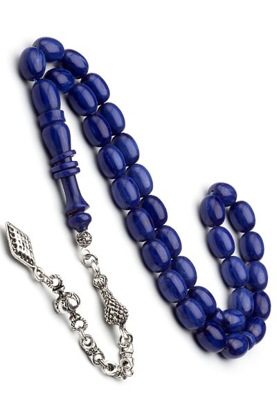 OTTOTESBİH Men's Gift 8X11Mm Katalin Prayer Beads, Bleeding Baga Prayer Beads Navy Blue