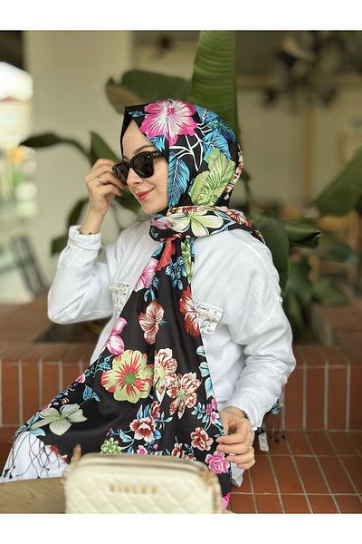 ipekevi Black İpekevi Silk Shawl 6107