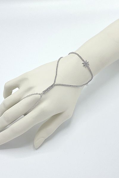 Bijuty Silver Color Waterway Bracelet and Shahmeran Set with Star Figure