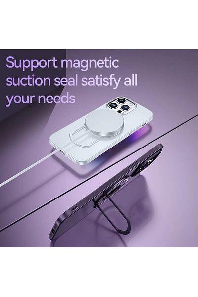 Generic Luxury iPhone 13 Pro Max Back Cover with MagSafe Charging & Invisible Kickstand