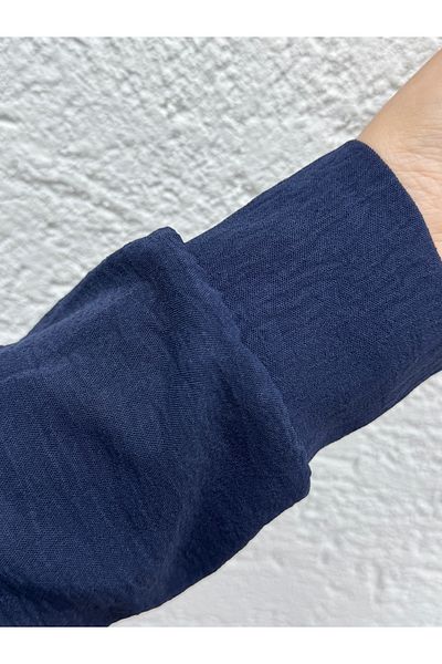 MİHRA STORE Serelle Button Front Ayrobin Long Cardigan-Fa793 Navy Blue