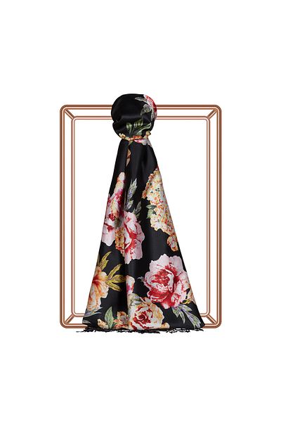 ipekevi Black İpekevi Silk Shawl 07653