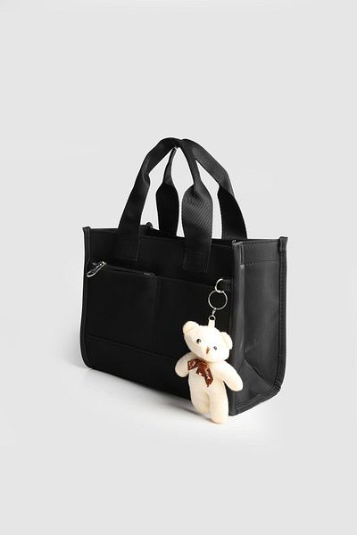La La'Graccio Paris Geantă de mână și crossbody pentru femei La'Graccio Paris cu mai multe compartimente și ursuleț negru