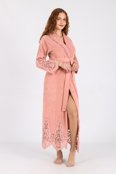 Nuşa Lace Niki Velvet Bamboo Cotton Robe