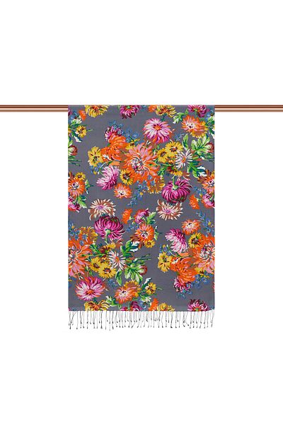 ipekevi Gray İpekevi Silk Shawl 4216
