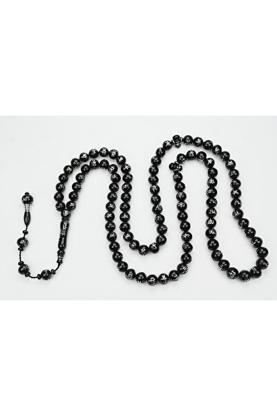 BlackCraft Oltu Taşı ALLAH MUHAMMET Arapça İşlemeli Namaz Tespihi