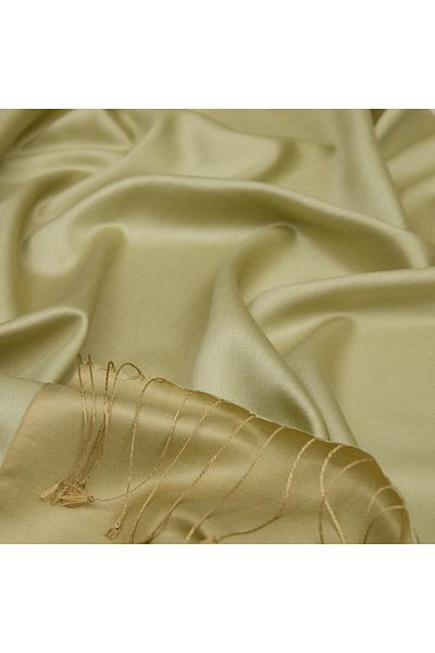 ipekevi Light Pistachio Green Silkmill Double-Sided Silk Shawl 927