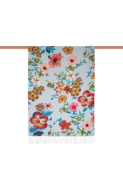 ipekevi Baby Blue Silk Silk Shawl 6107