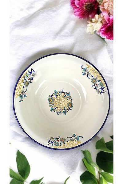 İnci Emaye 36 cm 4.5 Liter Enamel Basin Whisk and Mixing Bowl, Dough Basin. Fruit Bowl. Dower. Large Bowl