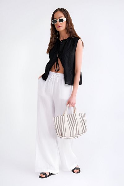 ADEL MODA 100% Cotton Muslin Pazlazzo Pants