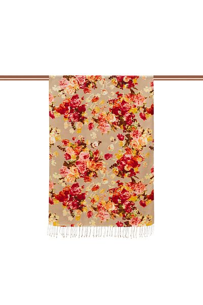 ipekevi Beige İpekevi Silk Shawl 2394