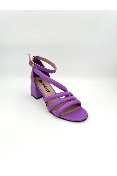Mariolucci Women's Casual Sandals Genuine Purple Leather