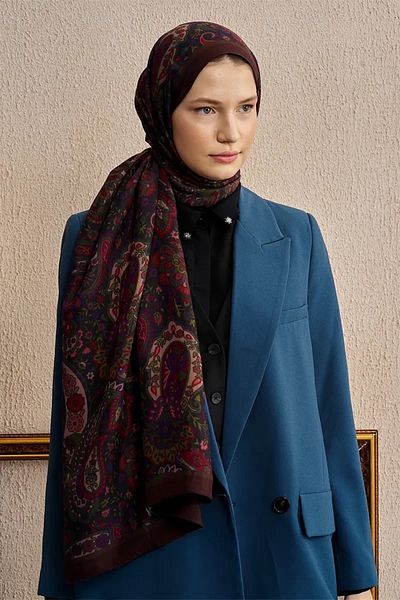 ED Scarf Red Brown Ed Scarf Celebrity Bliss Shawl