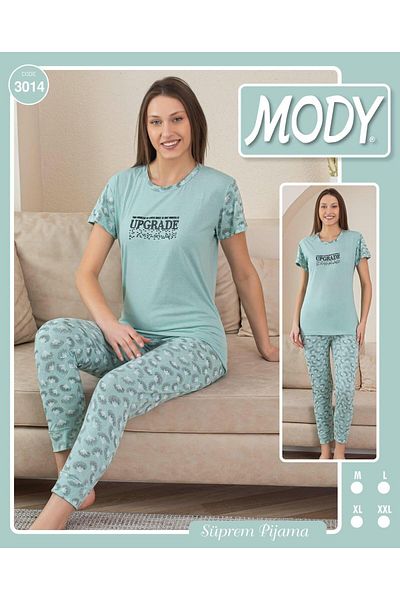 MODY Costum de pijama de dama din bumbac cu jumatate de maneca