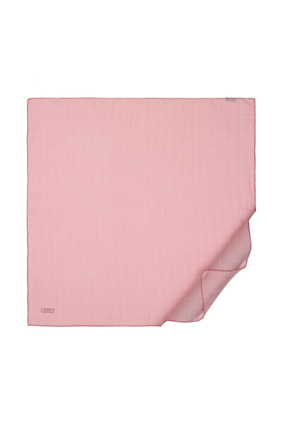 ipekevi Eșarfă cu monogramă Four Seasons din mătase roz pudrată 4358