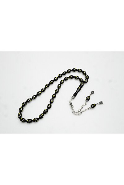 BlackCraft Tek Zikzak Pirinç Sarı İşleme Tespih