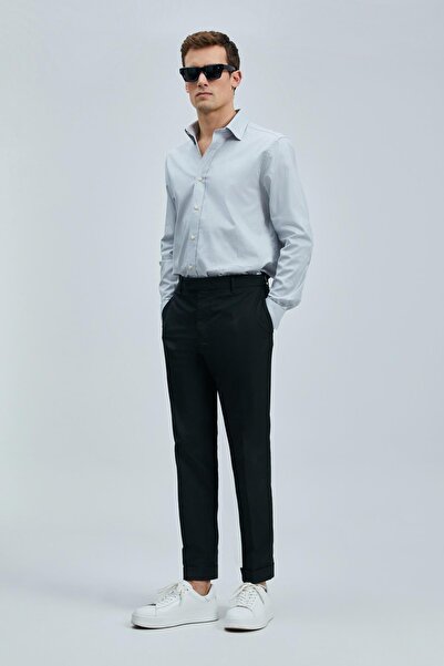 Lufian Daniel Regular Fit Erkek Gri Pamuk Gömlek (111010633)