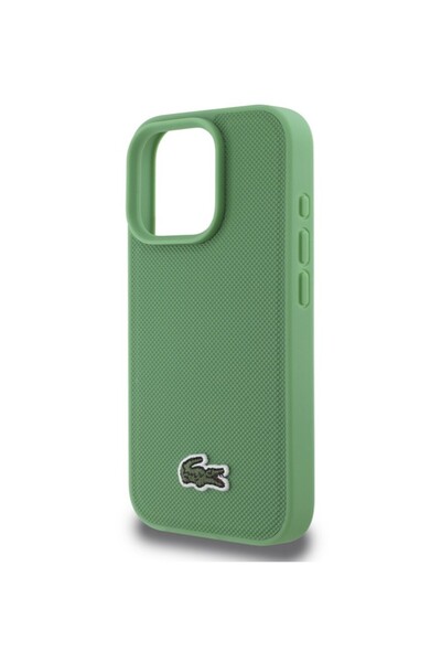 Lacoste LACOSTE Green Case for iPhone 16 Pro Max - Stylish Faux Leather with Mag Safe Backing by CG Mobile