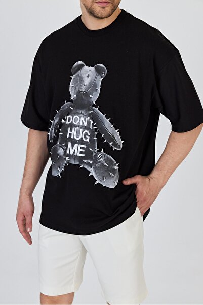 Rocqerx R-5860 Μπλουζάκι με λεπτομέρεια με στάμπα με αρκούδα