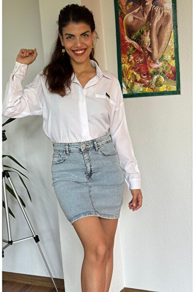 Noa Noa Fusta de bază dreaptă elastică din Lycra