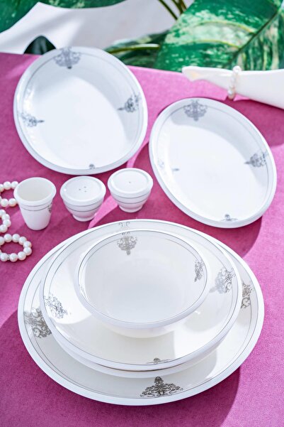 ACAR Broadway 12 Kişilik 54 Parça Porselen Yemek Takımı