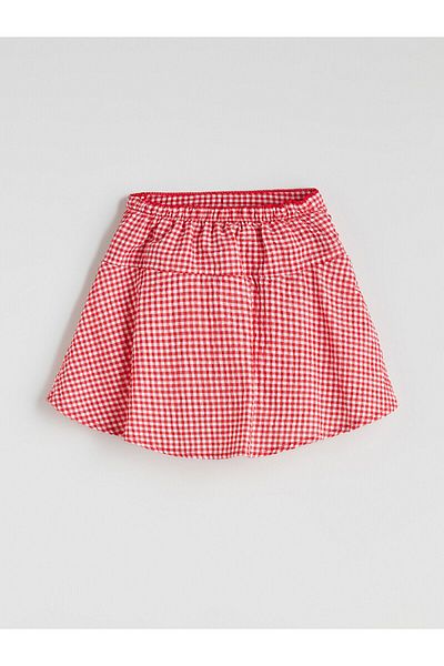 LC Waikiki Elastic Waist Plaid Girl's Shorts Skirt