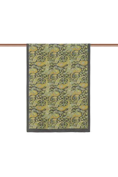 ipekevi Smoked Yellow Silkmill Four Seasons Tnsl Shawl 2889