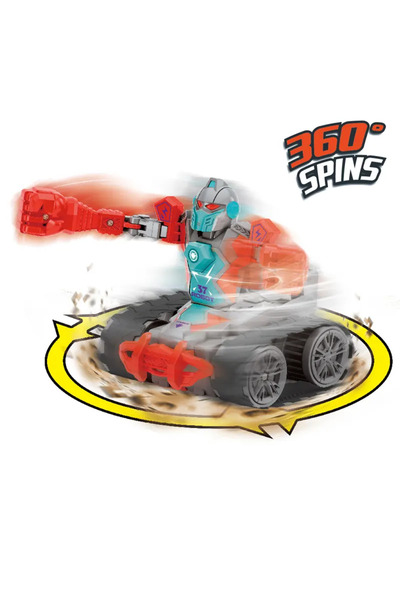 LUDIRO Σετ 2 Ρομπότ Πολεμιστών, Τηλεχειριστήριο RC, Κίνηση Crawler, Φόρτιση USB, Αφαιρούμενη Κεφαλή στη Μάχη