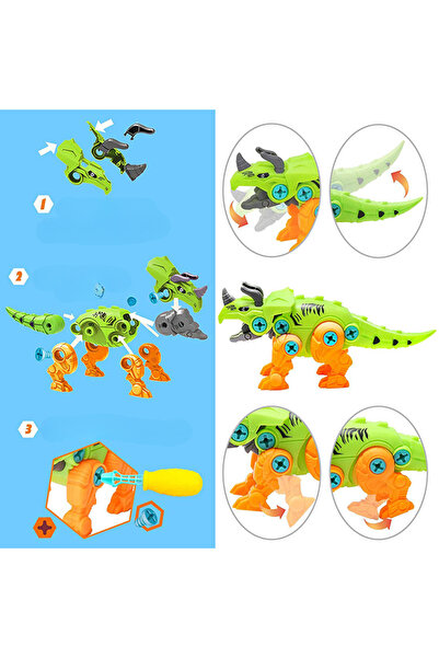 LUDIRO Διαδραστικό παιχνίδι STEM DIY, Κατασκευάσιμος δεινόσαυρος, Τρικεράτοπας