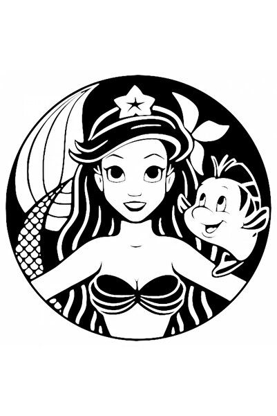 INOVATIX Σετ 8 τεμαχίων, Αυτοκόλλητο Άριελ και η Μικρή Γοργόνα, INOVATIX®. 6 εκ.