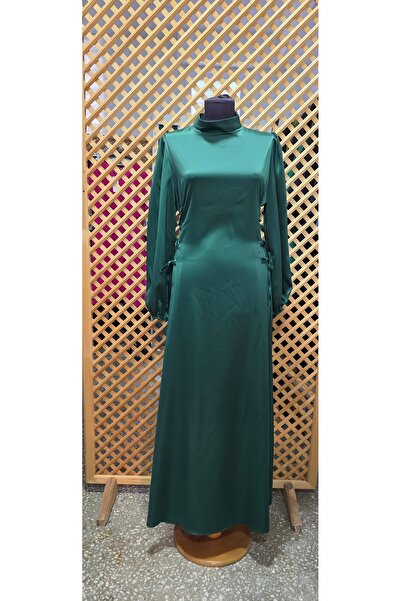 Tane Kadın tesettür yandan bağcıklı düğün&nişan&mezuniyet elbisesi