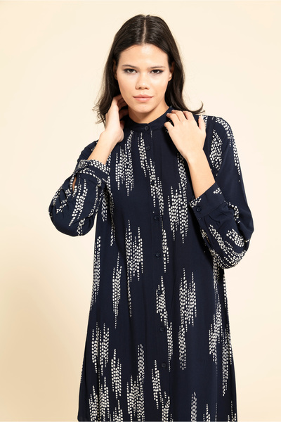 MİRAŞE MODA Diamond Collarless Tunic Dress (110 cm)