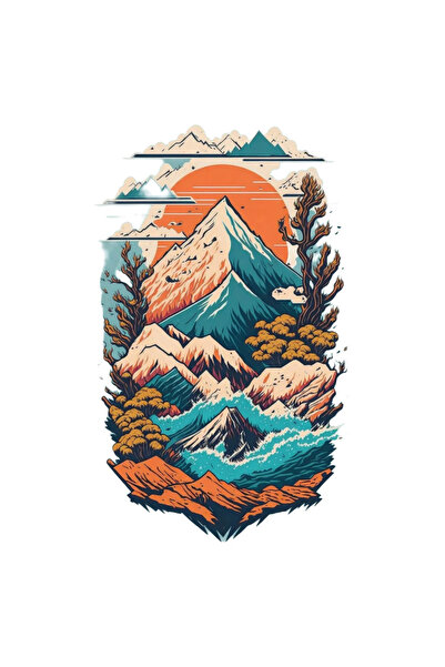 INOVATIX Set de 8 piese, autocolant cu munți și văi, INOVATIX®. 6 cm