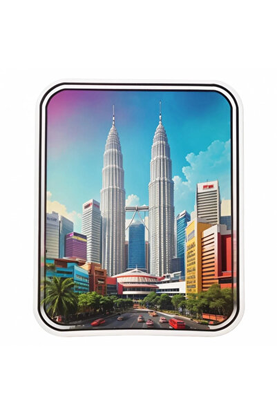 INOVATIX Set de 8 bucăți, autocolant oraș Kuala Lumpur, INOVATIX®. 6 cm