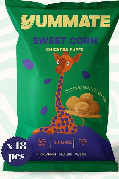 Yummate Milk Corn Flavored Vegan Chickpea Chips 28 Gr X 18 Opportunity Package