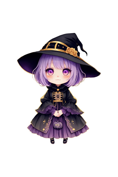 INOVATIX Set de 8 piese, autocolant Vrăjitoare mică în costum de Halloween, I...