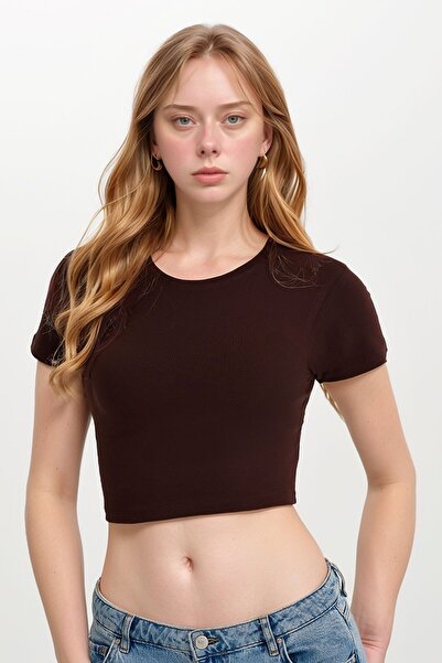 Loule Γυναικεία Ρούχα Βαμβακερά - Elastan Half Sleeve Crew Neck Crop LL.01.IL...