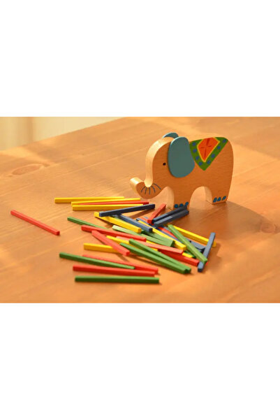 LUDIRO Διαδραστικό παιχνίδι ταξινόμησης και στοίβαξης, ελέφαντας με ξύλινα μπαστούνια