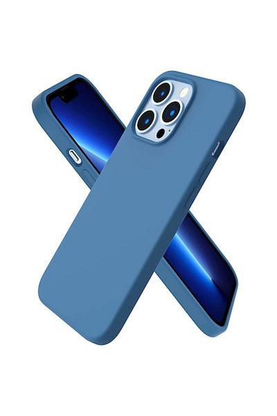 bzstore Carcasă de protecție compatibilă cu iPhone 13 Pro Max, albastră, silicon lichid, ultra subțire