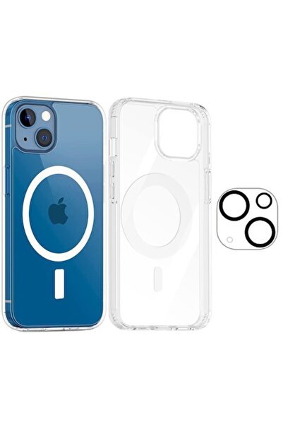 bzstore Set husa Iphone 14 MagSafe si folie sticla camera