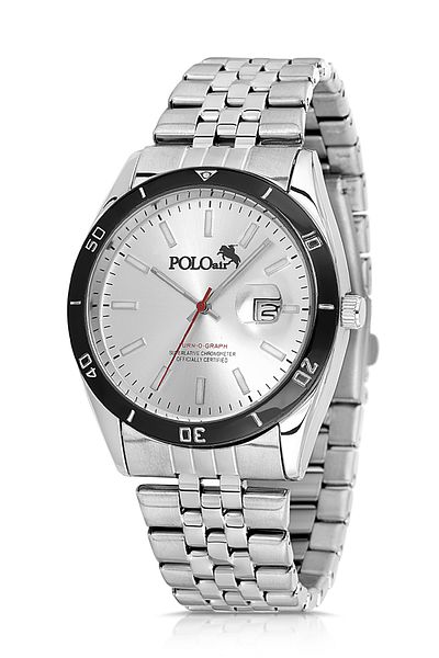 Polo Air Men's Wristwatch with Lens Calendar Silver Color Pl-0987E3X