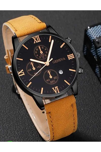 ÇEÇEN HOME Men's Business Watch Heavy Duty Round Quartz Watch