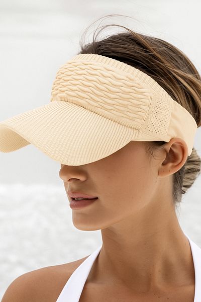 LAGRANZE Summer Knitted Textured Women's Visor Hat